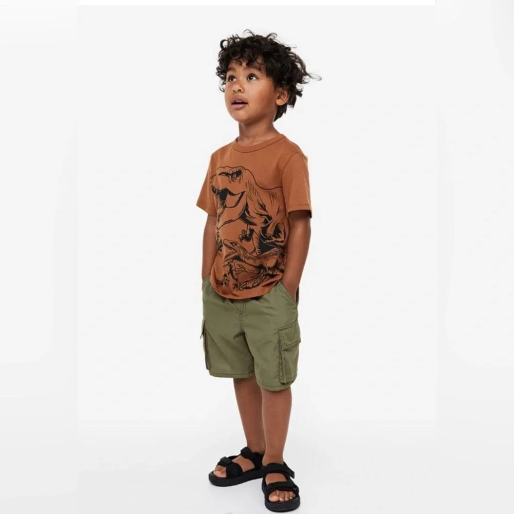 H&M Cotton Cargo Shorts Green - Picture 5 of 7